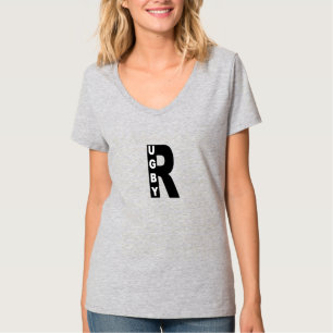 V-Ausschnitt T-Shirt für Damen DESIGN RUGBY