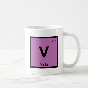 V - Bratschen-Musik-Chemie-Periodensystem-Symbol Kaffeetasse