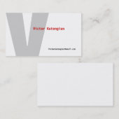 V Buchstabe-Alphabet-Visitenkarte-weißes Grau Visitenkarte (Vorne/Hinten)