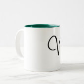 V Buchstabe-Tasse Zweifarbige Tasse (Vorderseite Links)