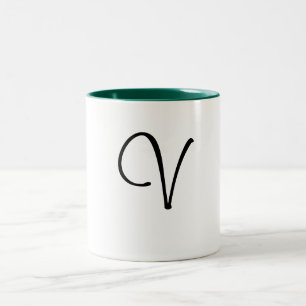 V Buchstabe-Tasse Zweifarbige Tasse