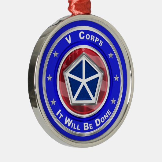 V Corps Christmas Keepake Ornament Aus Metall (Rechts)