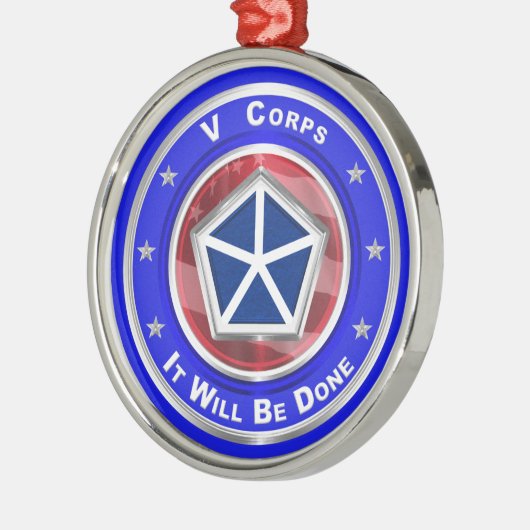 V Corps Christmas Keepake Ornament Aus Metall (Links)