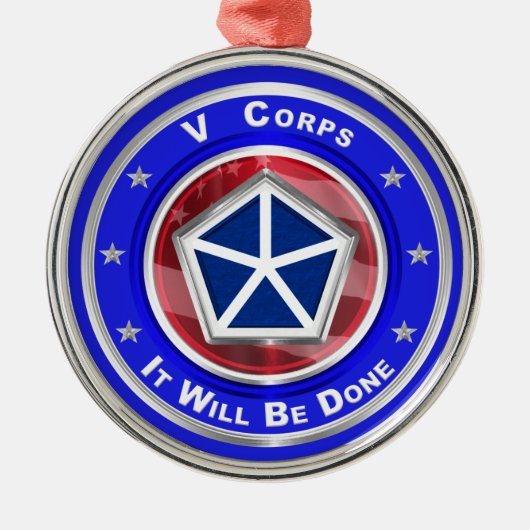 V Corps Christmas Keepake Ornament Aus Metall (Vorne)