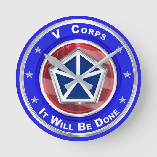 V Corps Christmas Keepake Runde Wanduhr (Vorderseite)