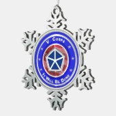 V Corps Christmas Keepake Schneeflocken Zinn-Ornament (Rechts)