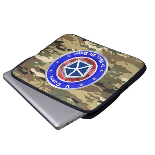 V CORPS LAPTOPSCHUTZHÜLLE (Vorne Knopf)