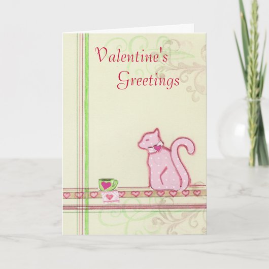 V-Day Cat Card Feiertagskarte (Vorderseite)