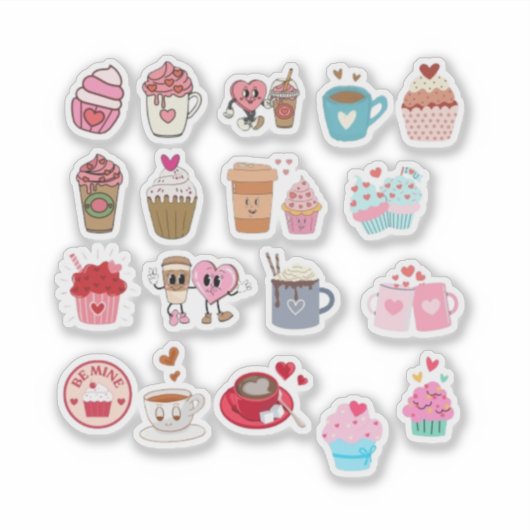 V-Day coffee and sweets planner sticker (Vorderseite)