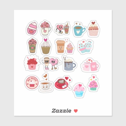 V-Day coffee and sweets planner sticker (Blatt)