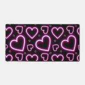 V-Day Pink Neon Hearts Schreibtischunterlage (Vorderseite)