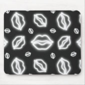 V-Day White Neon Hearts Mousepad (Vorne)