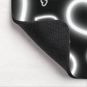 V-Day White Neon Hearts Mousepad (Ecke)