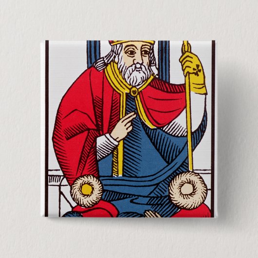 V der Papst, Tarotkarte Button (Vorderseite)