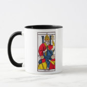 V der Papst, Tarotkarte Tasse (Links)