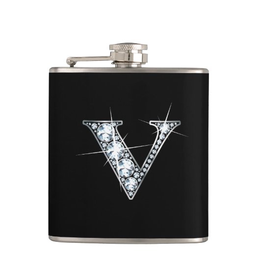 V "Diamond Bling"-Flasche Flachmann (Vorderseite)