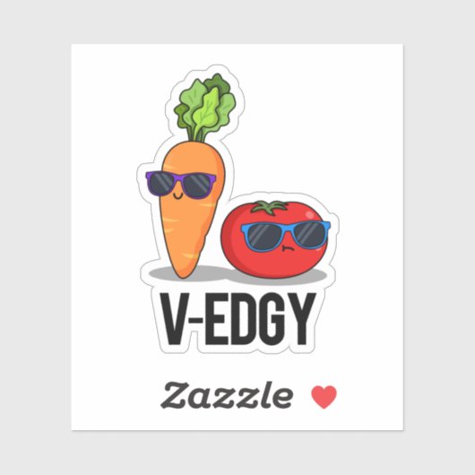 V-Edgy Funny Veggie Pun Aufkleber (Blatt)