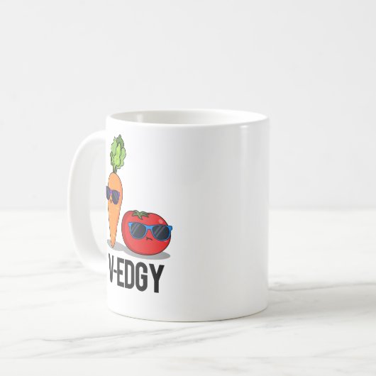 V-Edgy Funny Veggie Pun Kaffeetasse (Vorderseite Links)