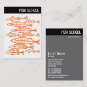 V - FISCHSCHULE - Orange Visitenkarte (Vorne/Hinten)