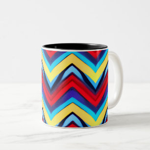 V Form Nahtloses Muster mit Herz Zweifarbige Tasse