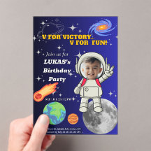  V für Sieg V für Spaß Astronaut Jungen Geburtstag