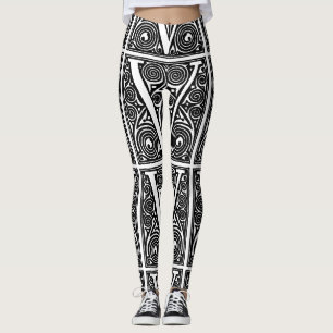 V Für Sieger Black & White Handmade Yoga Pants Leggings