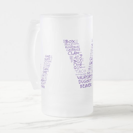 V für Vaginasieg in Michigan Mattglas Bierglas (Vorderseite Links)