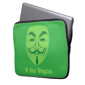 V für vegan laptopschutzhülle (Vorderseite Links)