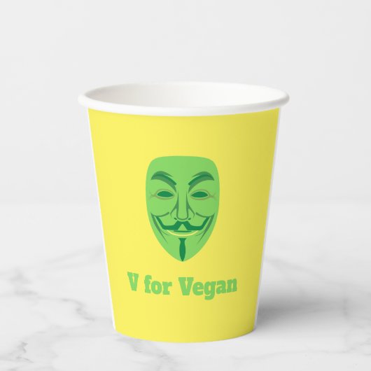 V für vegan pappbecher (Vorderseite)