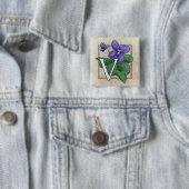 V für Veilchen-Blumen-Monogramm Button (Beispiel)