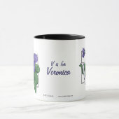 V für Veilchen-Blumen-Monogramm Tasse (Zentrum)
