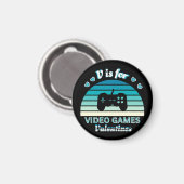 V für Video Games Not Valentines - Funny Retro Col Magnet (Vorderseite/Rückseite)