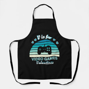 V für Video Games Not Valentines - Funny Retro Col Schürze