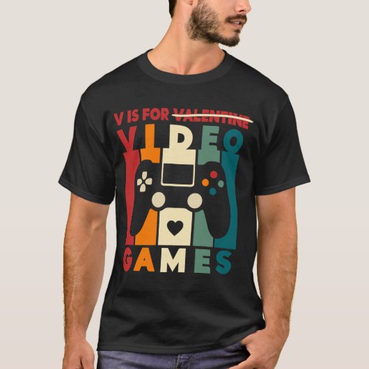 V für Videospiele Retro Vintag T-Shirt (Vorderseite)