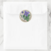 V für Violets Blume Monogramm Runder Aufkleber (Tasche)
