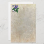 V für Violetten Blume Monogramm Briefpapier (Vorne/Hinten)