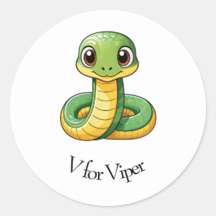 V für Viper Runder Aufkleber