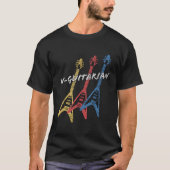 V-Gitarre gestapelt Flying V Gitarre Gitarrist T-Shirt (Vorderseite)