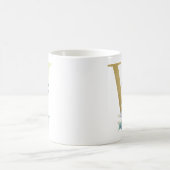 V Goldener Erstling mit blauem Blumenblättern Kaffeetasse (Mittel)