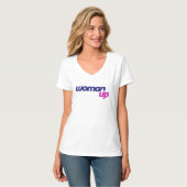 V-Hals im Weiß T-Shirt (Vorderseite Vollansicht)
