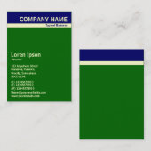 V Header Band - Dunkelblau, Creme und Grün 006600 Visitenkarte (Vorne/Hinten)