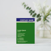 V Header Band - Dunkelblau, Creme und Grün 006600 Visitenkarte (Stehend Vorderseite)