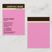V Header Band - Dunkelbraun, creme und rosa FF99CC Visitenkarte (Vorne/Hinten)