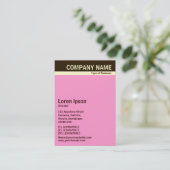 V Header Band - Dunkelbraun, creme und rosa FF99CC Visitenkarte (Stehend Vorderseite)