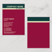 V Header Band - Dunkelgrün, Creme und Maroon Visitenkarte (Vorne/Hinten)