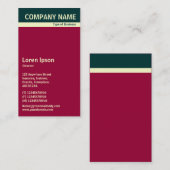 V Header Band - Dunkelgrün, Creme und Maroon Visitenkarte (Vorne/Hinten)