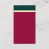 V Header Band - Dunkelgrün, Creme und Maroon Visitenkarte (Rückseite)