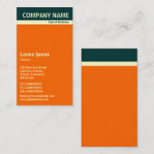 V Header Band - Dunkelgrün, Creme und Orange Visitenkarte (Vorne/Hinten)