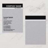 V Header Band - Schwarz mit grauem CCCCCC (Gold) Visitenkarte (Vorne/Hinten)