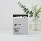 V Header Band - Schwarz mit grauem CCCCCC (Gold) Visitenkarte (Stehend Vorderseite)